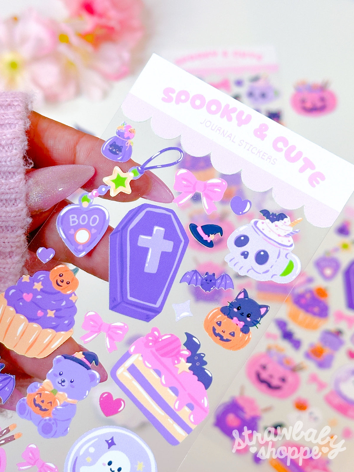 "Spooky & Cute" Journal Deco - Clear Backing Sticker Sheet