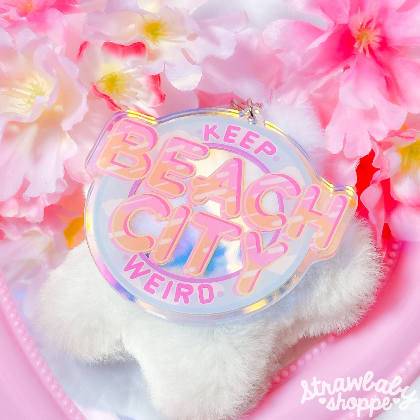 "Keep Beach City Weird" Iridescent Acrylic Charm - SU Collection