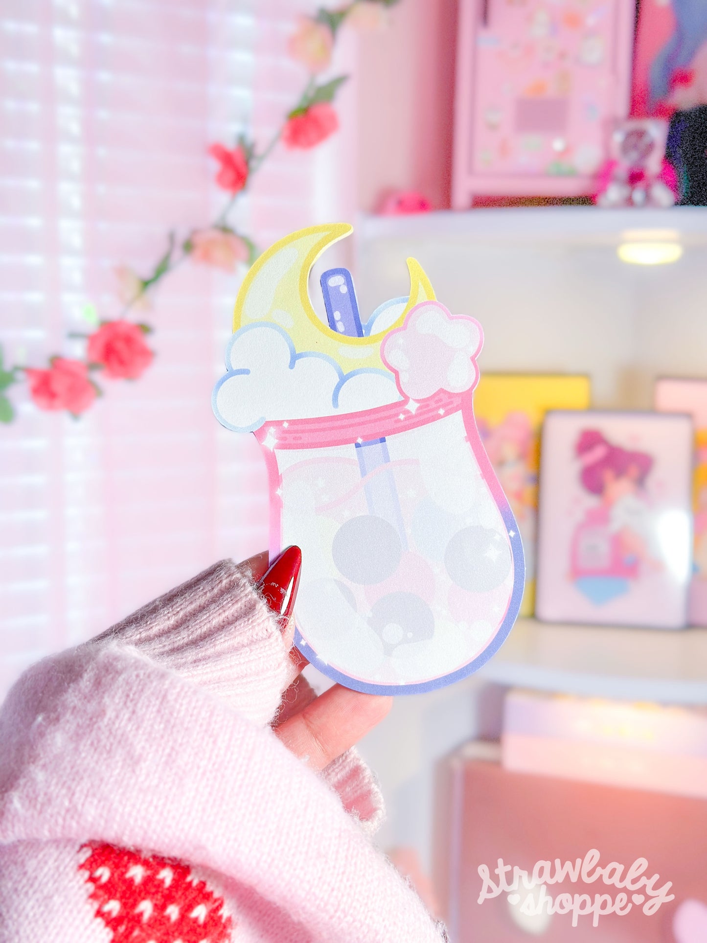 Moon Boba Notepad - 20 pg. Handmade Notepad