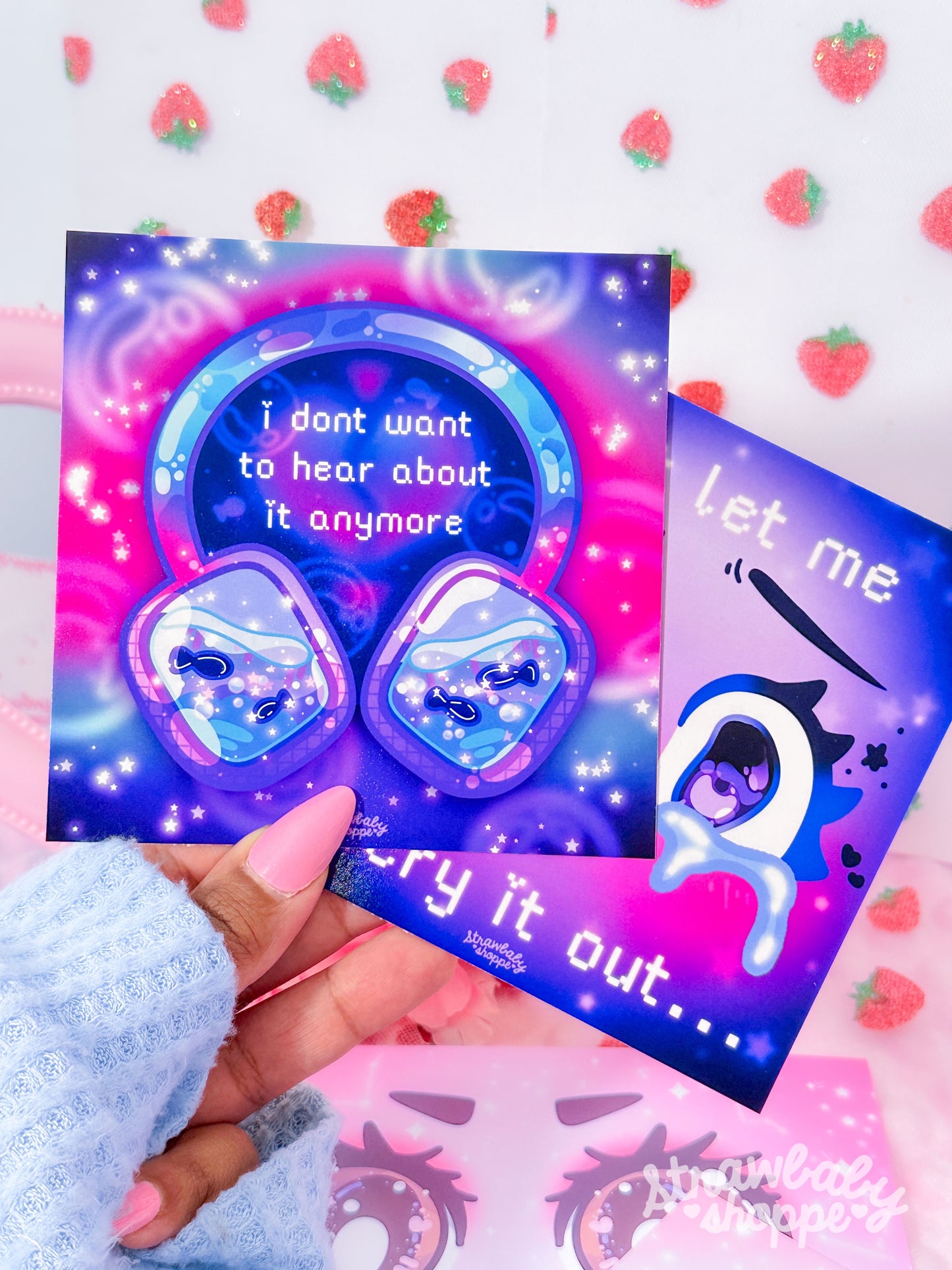 Drown It Out (Underwater Headphones) Handmade Art Prints - Wall Art/Home Decor