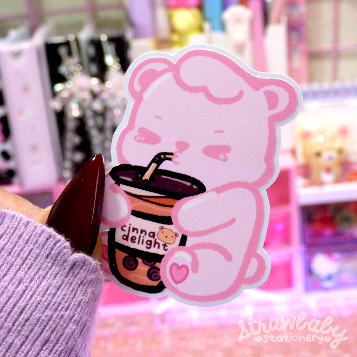 Mushi Loves Boba - Die Cut Sticker