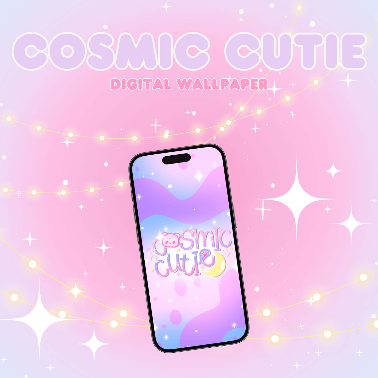 Cosmic Cutie - Kawaii Digital Wallpaper - 6th Strawbaby Anniversary