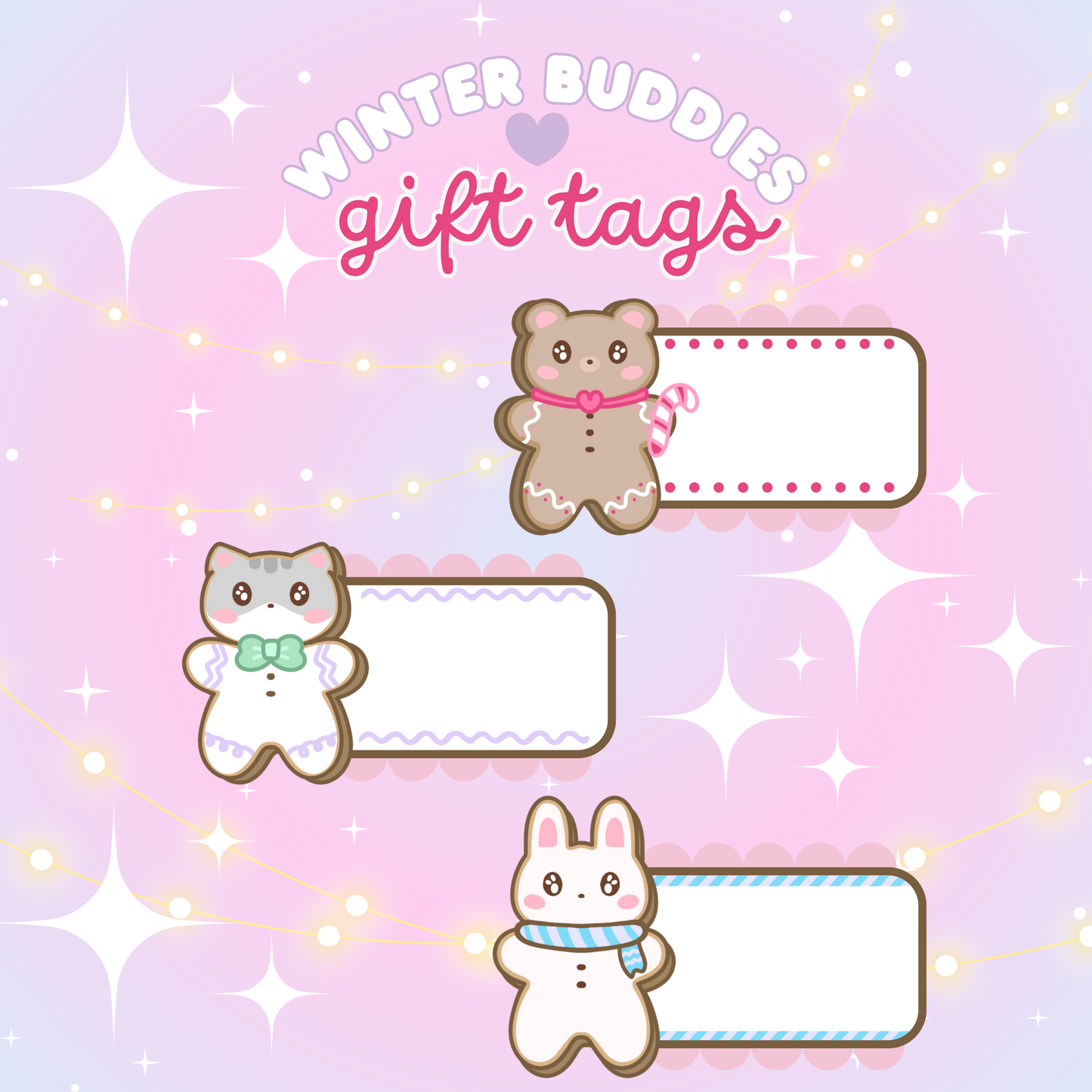 Winter Buddies Gift Tags - Cookie Edition