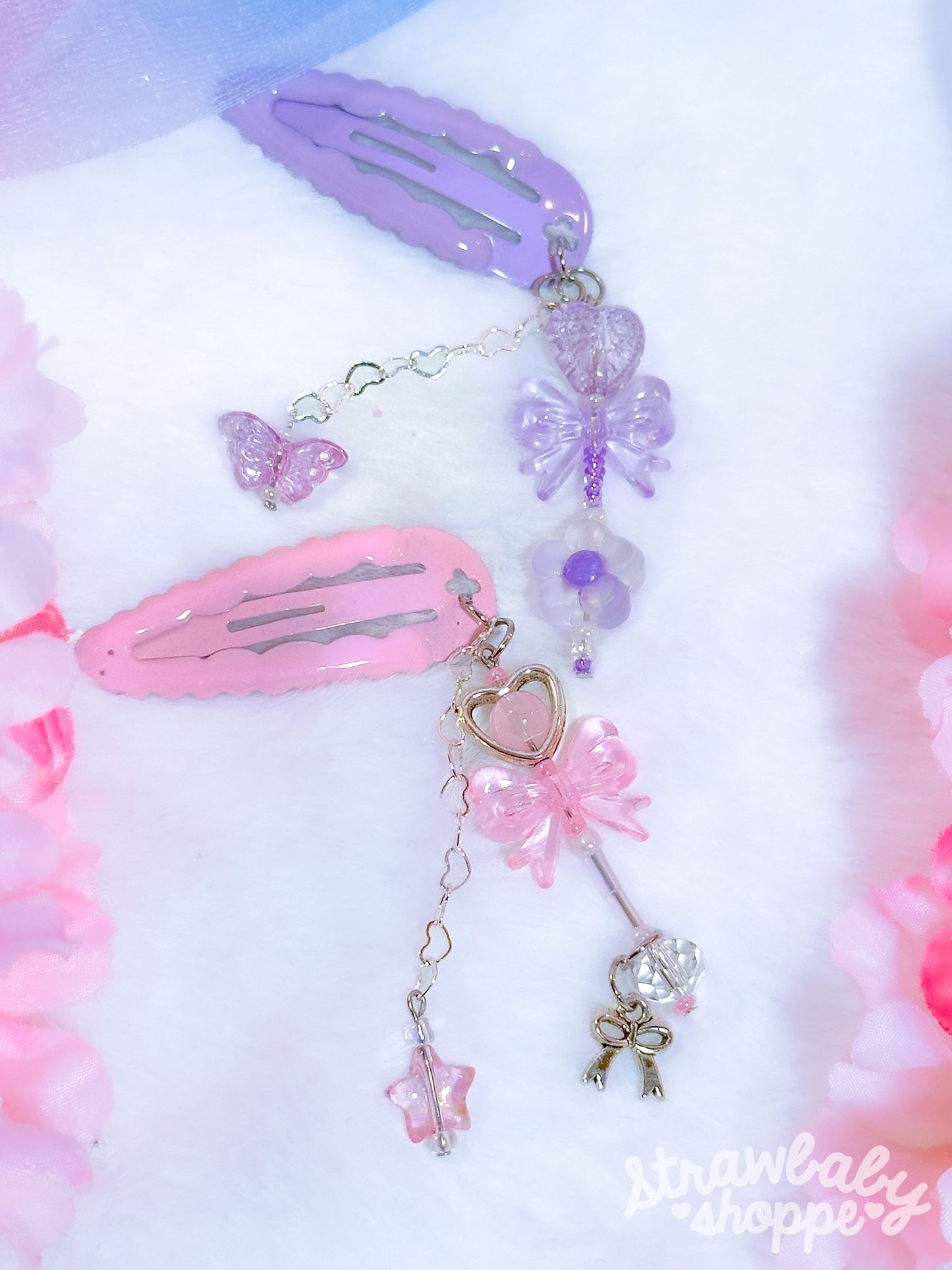 Regal Magical Girl (Pink Star) - Bead Charm Pastel Hair Clips (Copy)