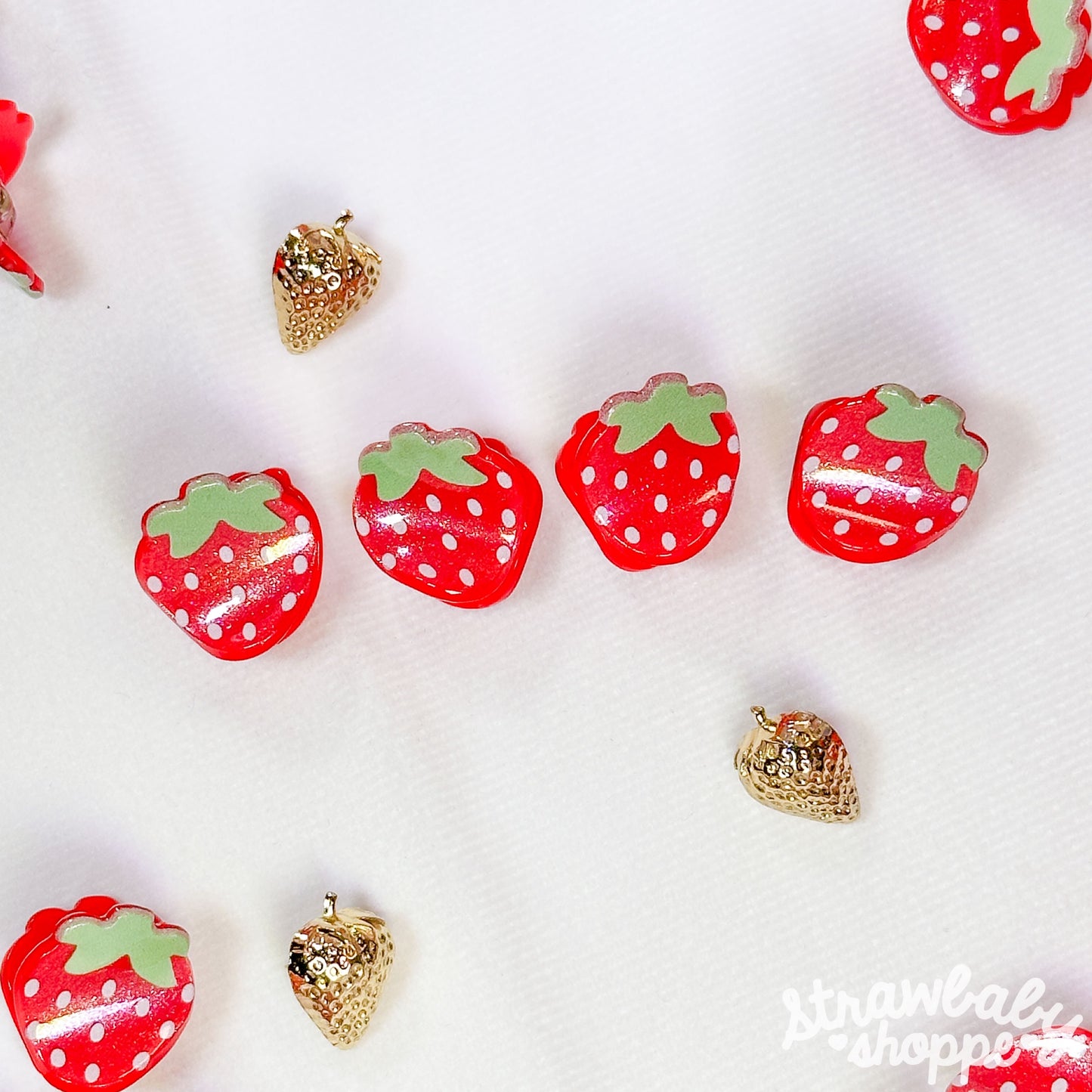 Berry Babe - Mini Strawberry Hair Clip 4pc. Set