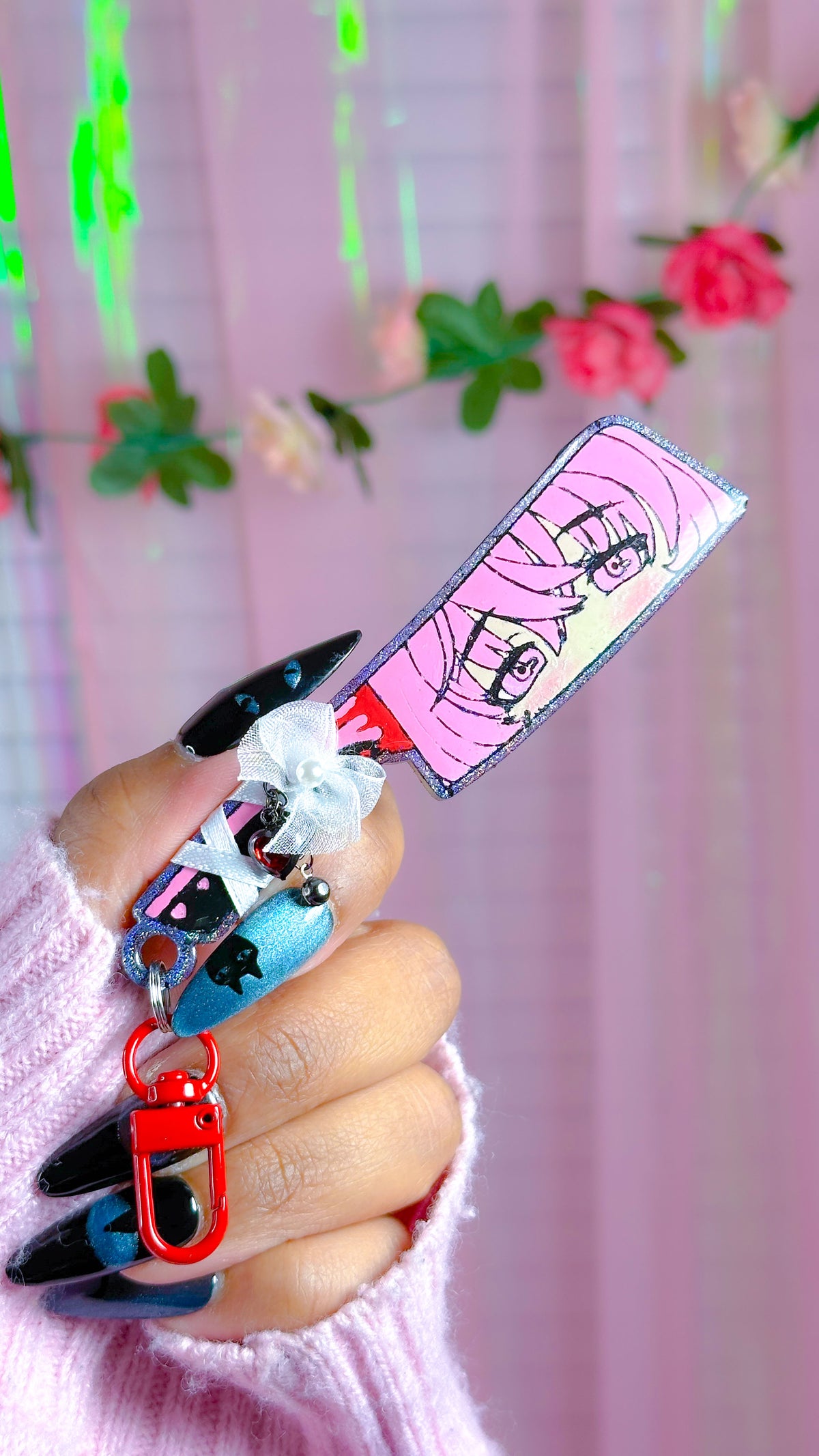 Blushing Yuno - Hand Painted Charm Keychain