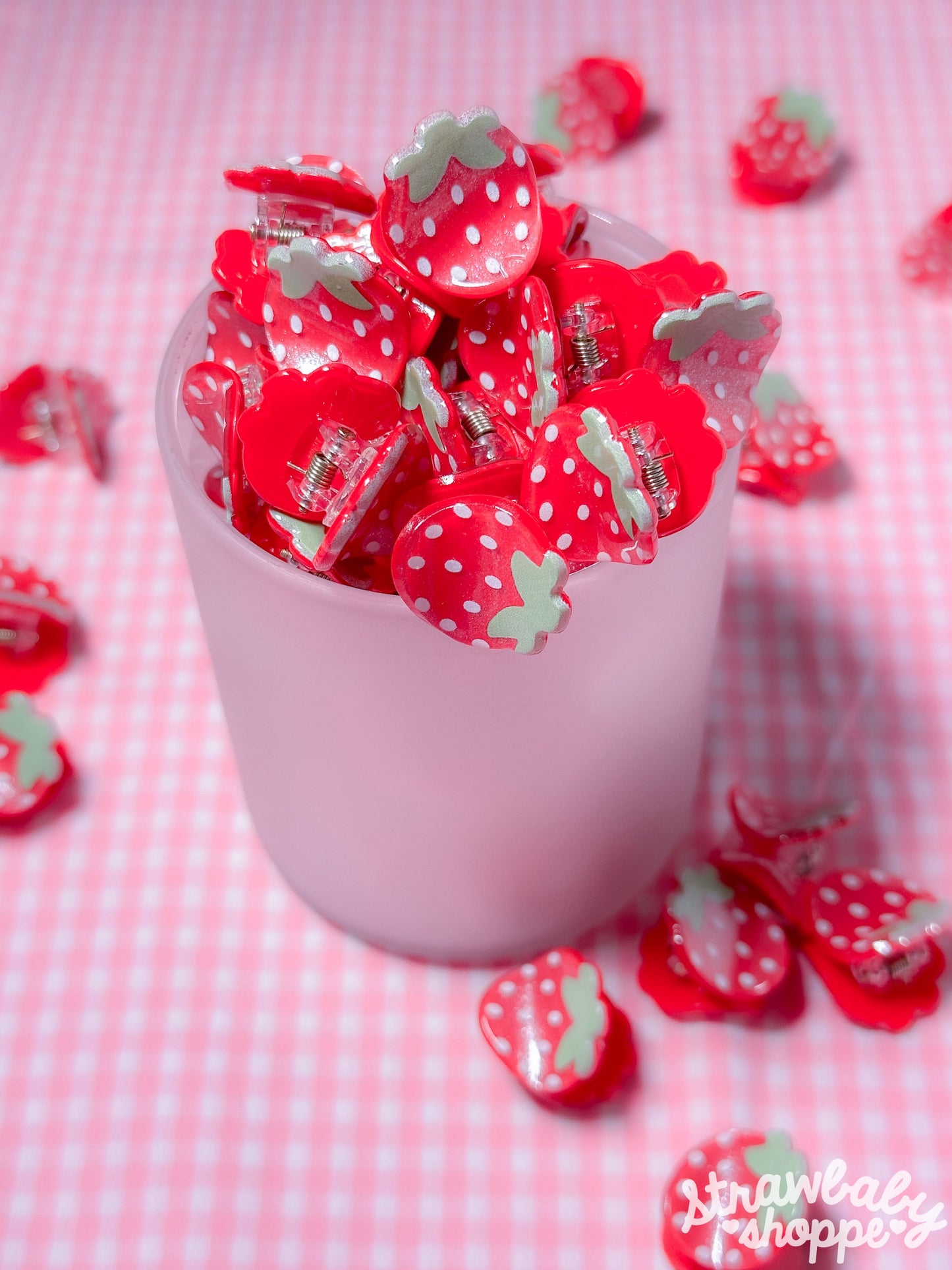 Berry Babe - Mini Strawberry Hair Clip 4pc. Set