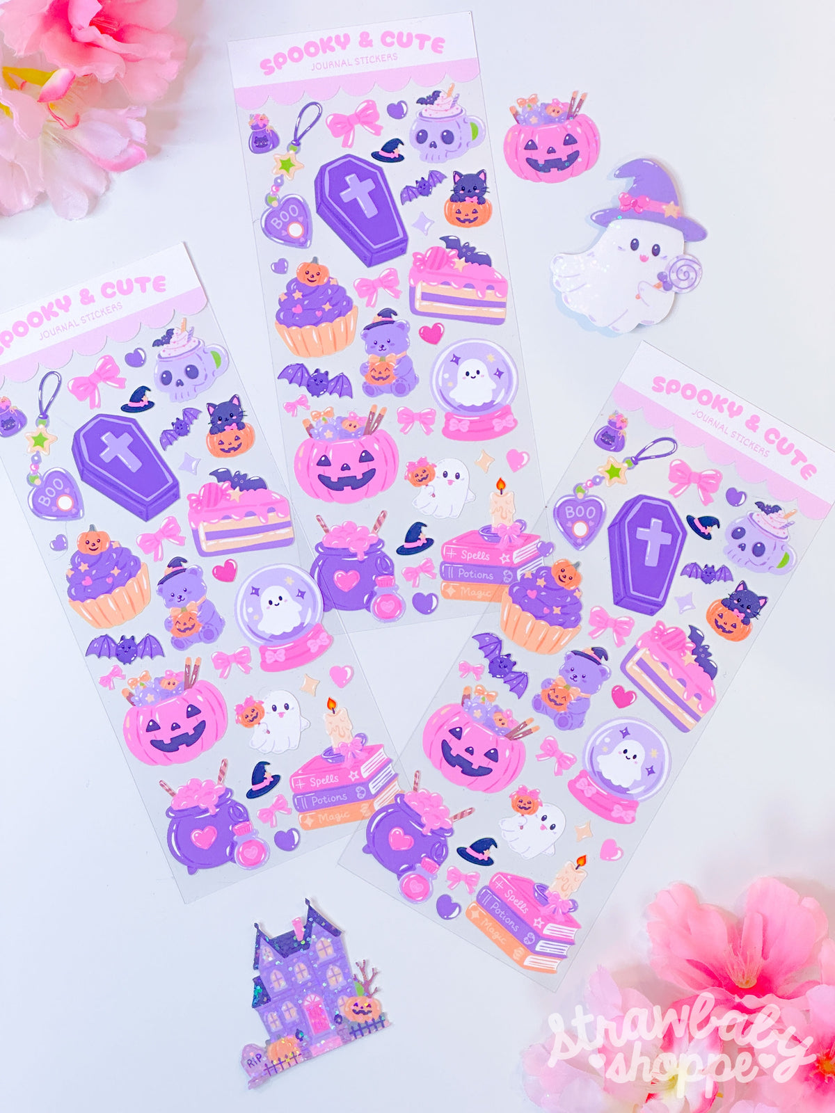 "Spooky & Cute" Journal Deco - Clear Backing Sticker Sheet