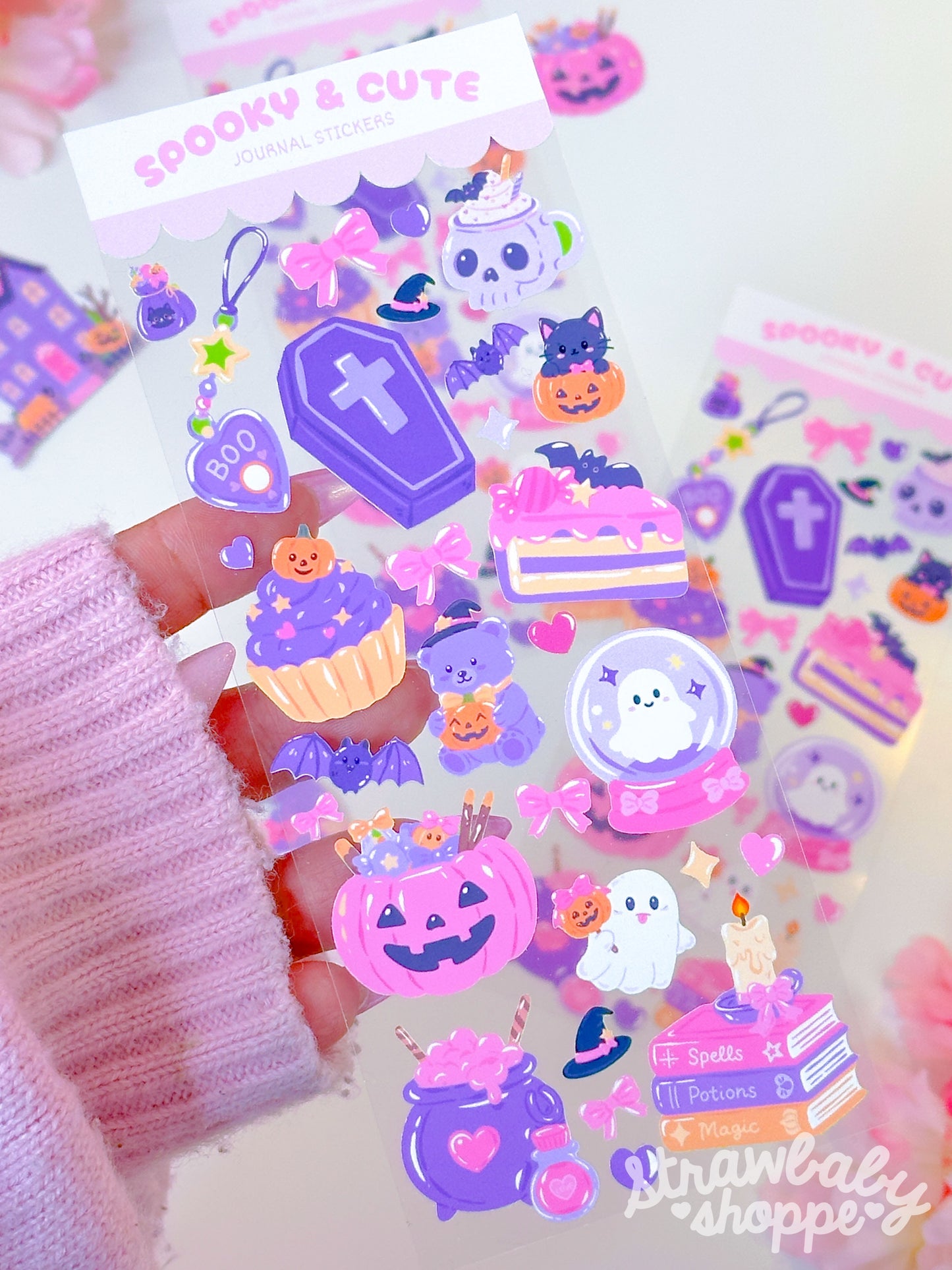 "Spooky & Cute" Journal Deco - Clear Backing Sticker Sheet
