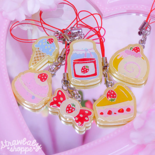 Strawberry Bakery Phone Charms