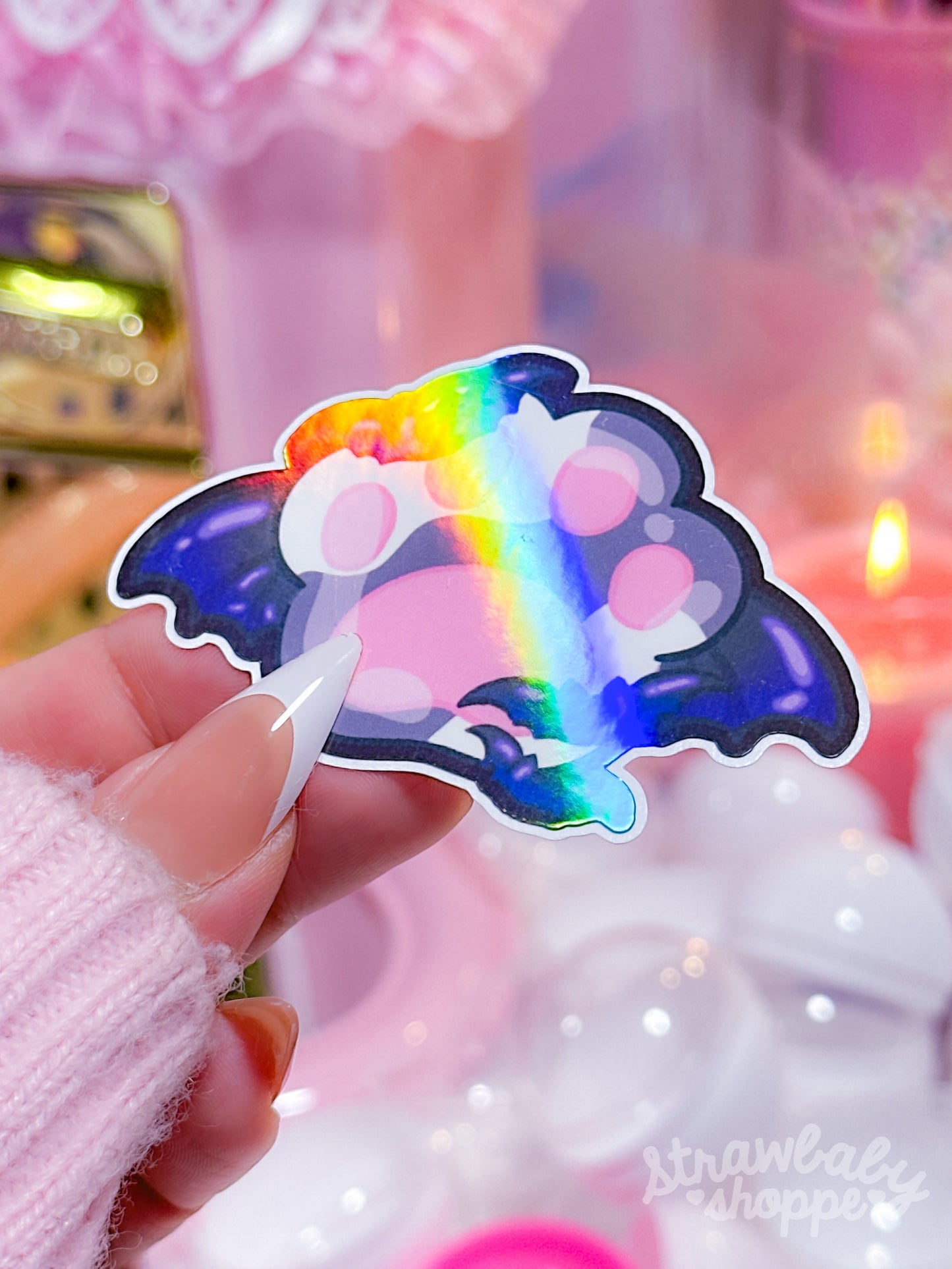 Catmom of The Night - Handmade Holographic Sticker - Kitty Krew Series
