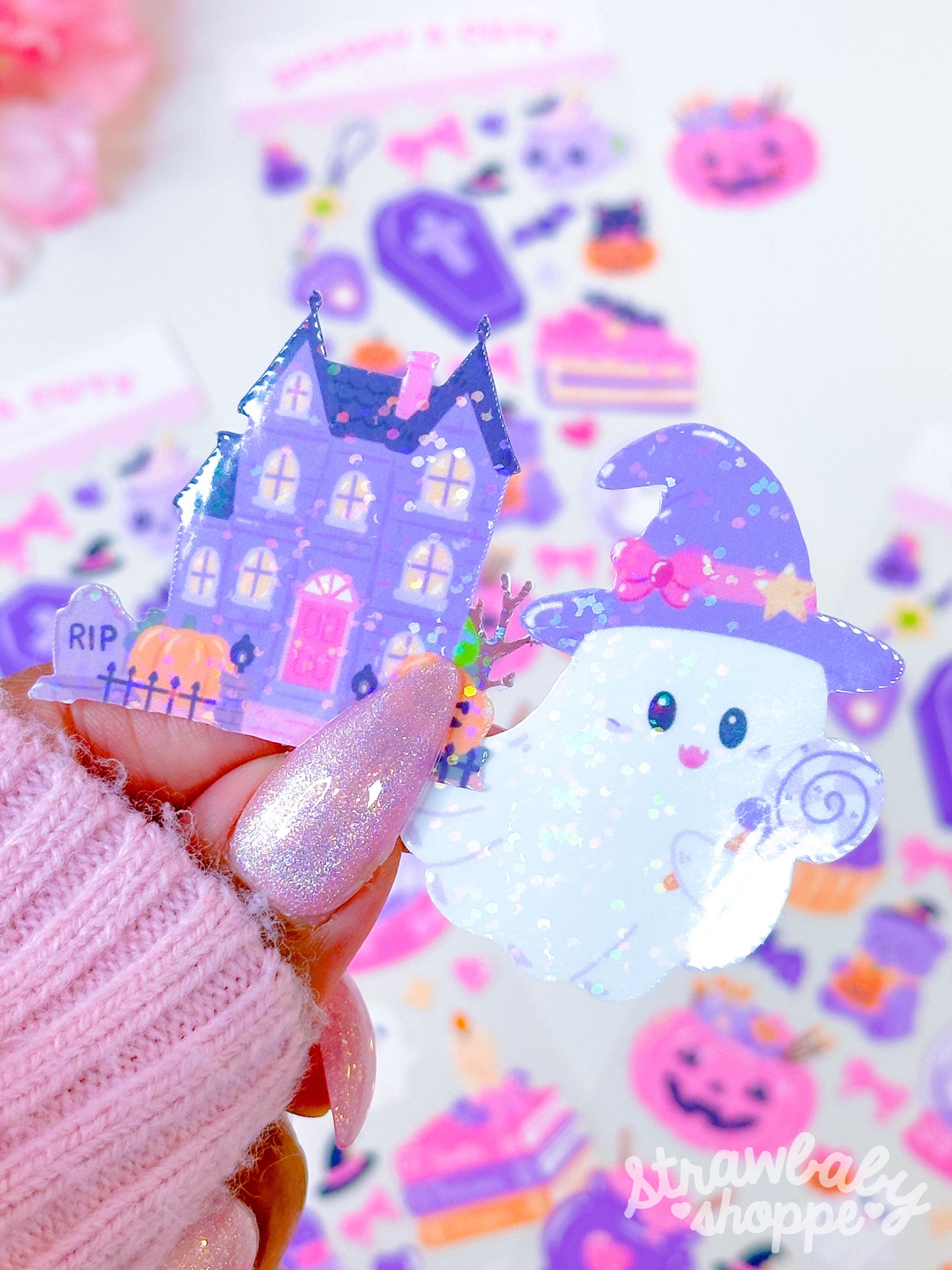 "Spooky & Cute" Journal Deco - Clear Backing Sticker Sheet