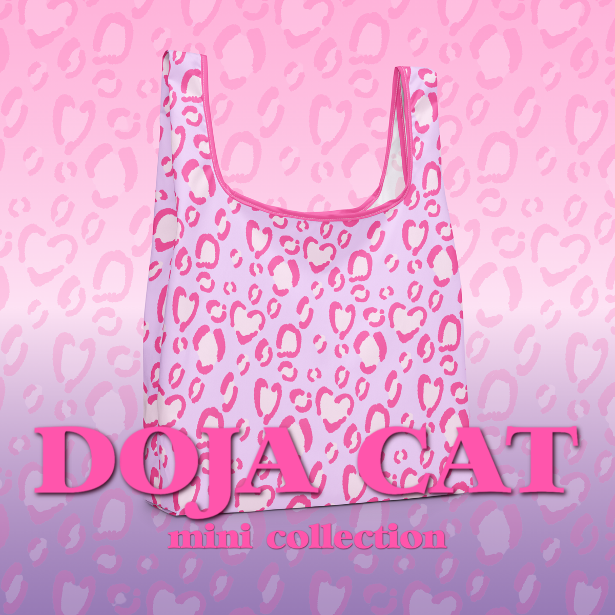 Regina - Pink Leopard Print Shopping Bag