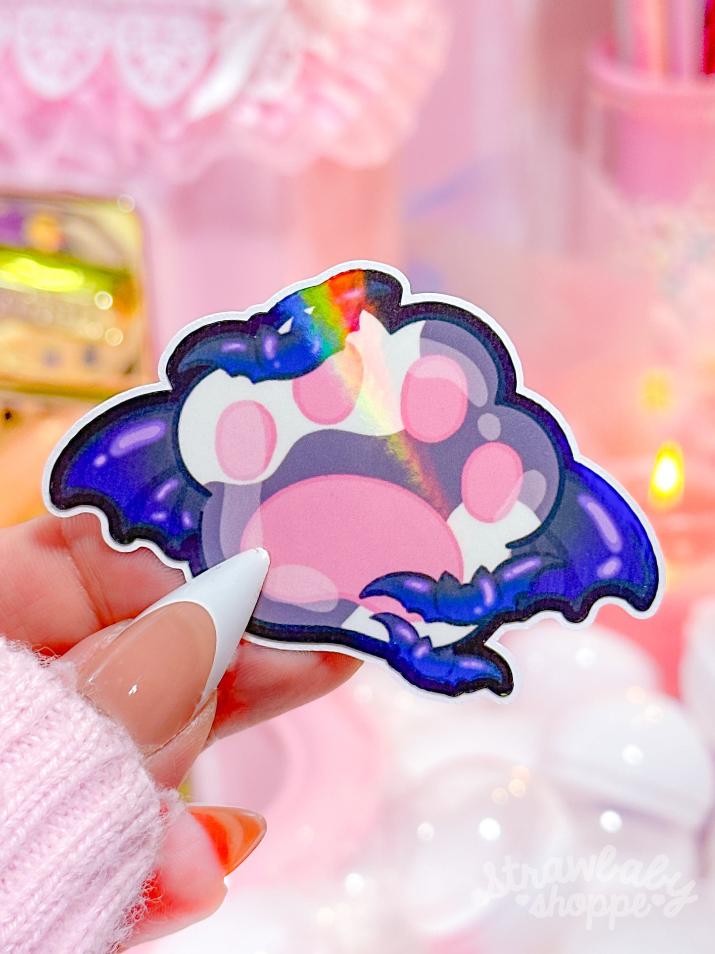 Catmom of The Night - Handmade Holographic Sticker - Kitty Krew Series