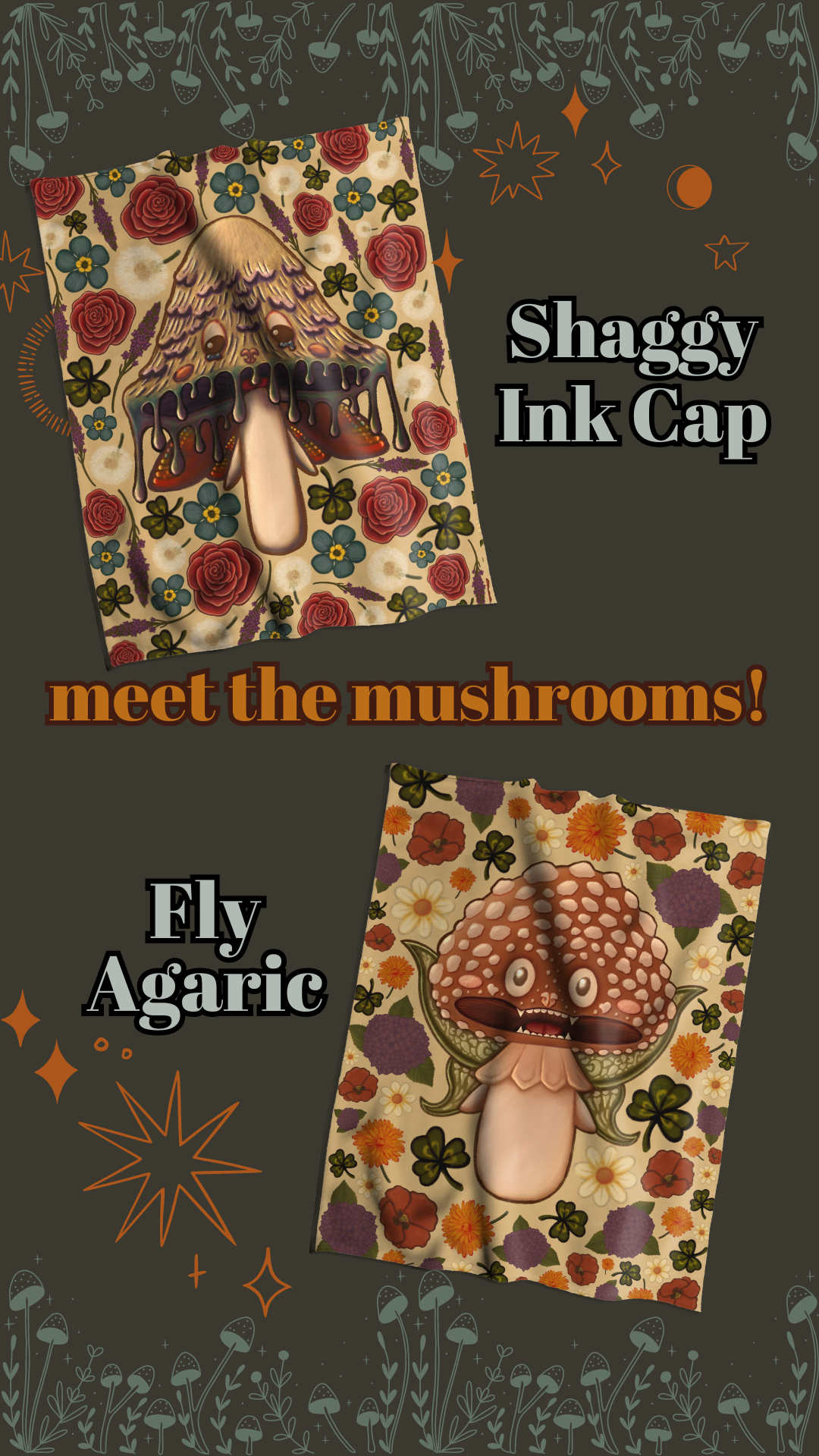 Faerie Mushrooms Blanket - READY TO SHIP