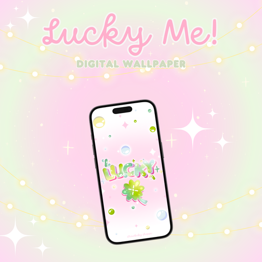 Lucky Me! - Kawaii Digital Wallpaper - June Strawbaby Mailroom