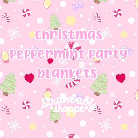 "Peppermint Party" Christmas 2023  Blanket