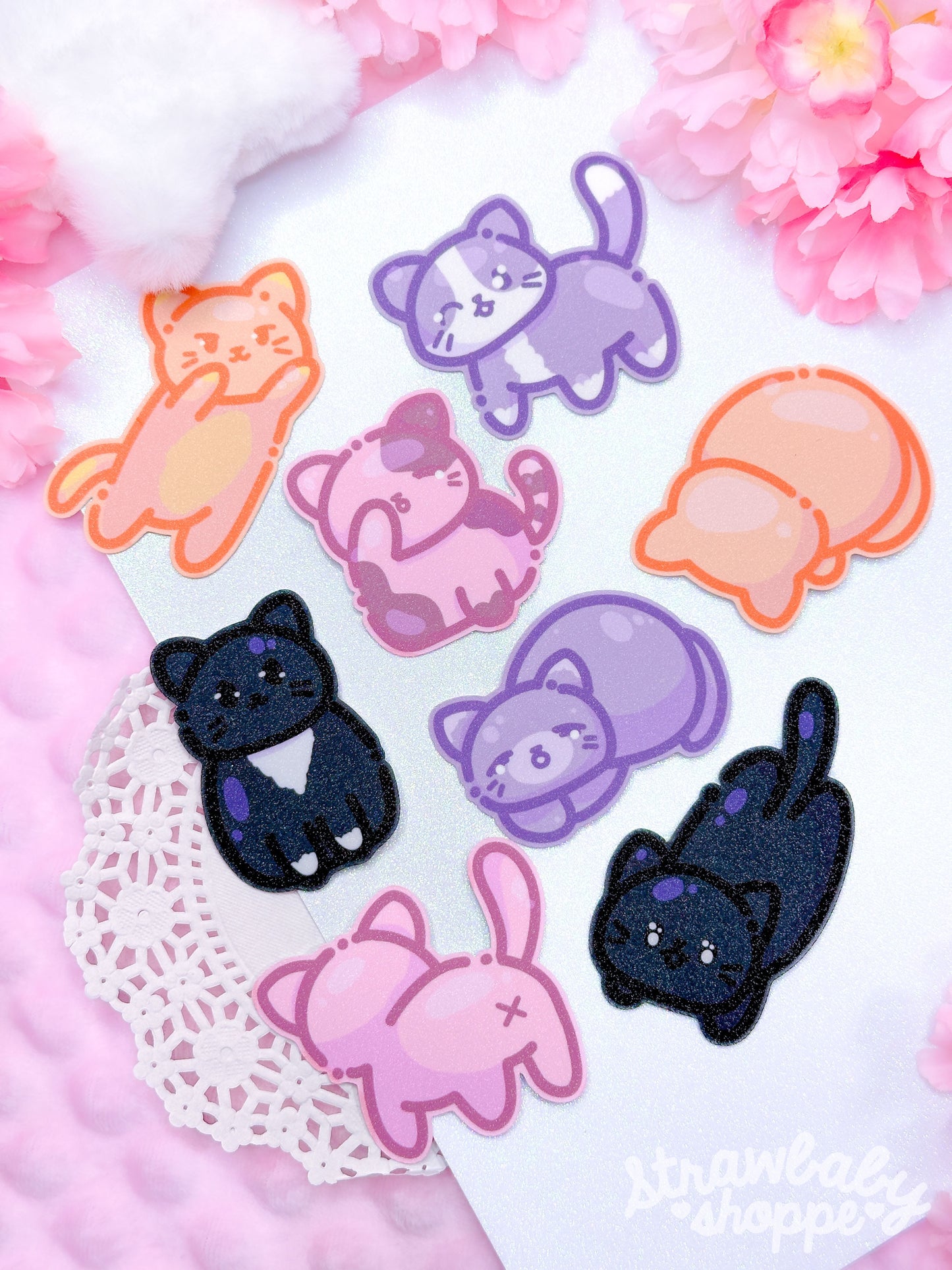 Cutie Kitties Glittery Die-Cut Stickers