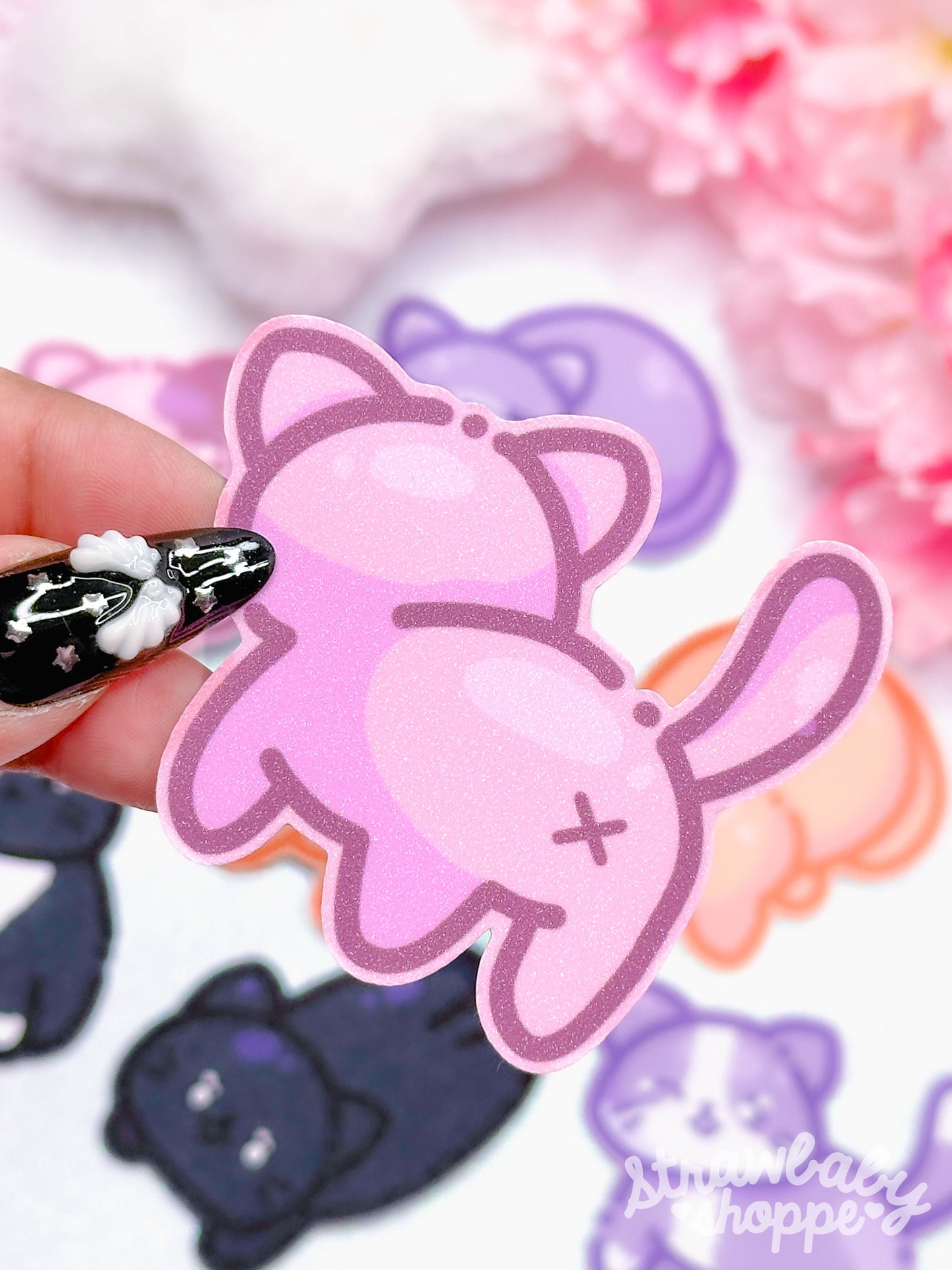 Cutie Kitties Glittery Die-Cut Stickers