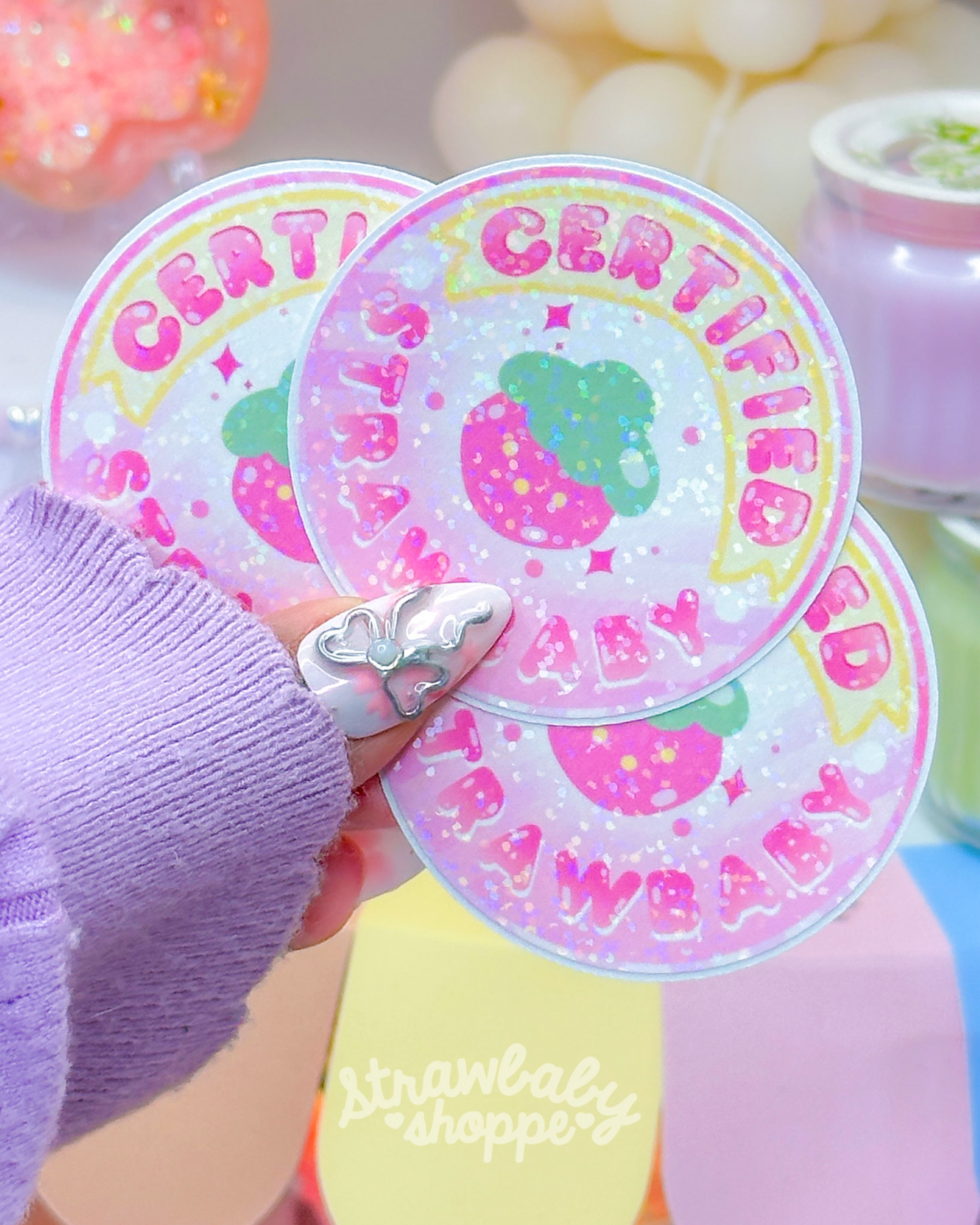 Certified Strawbaby (2026 Edition) - Holographic Die-Cut Sticker