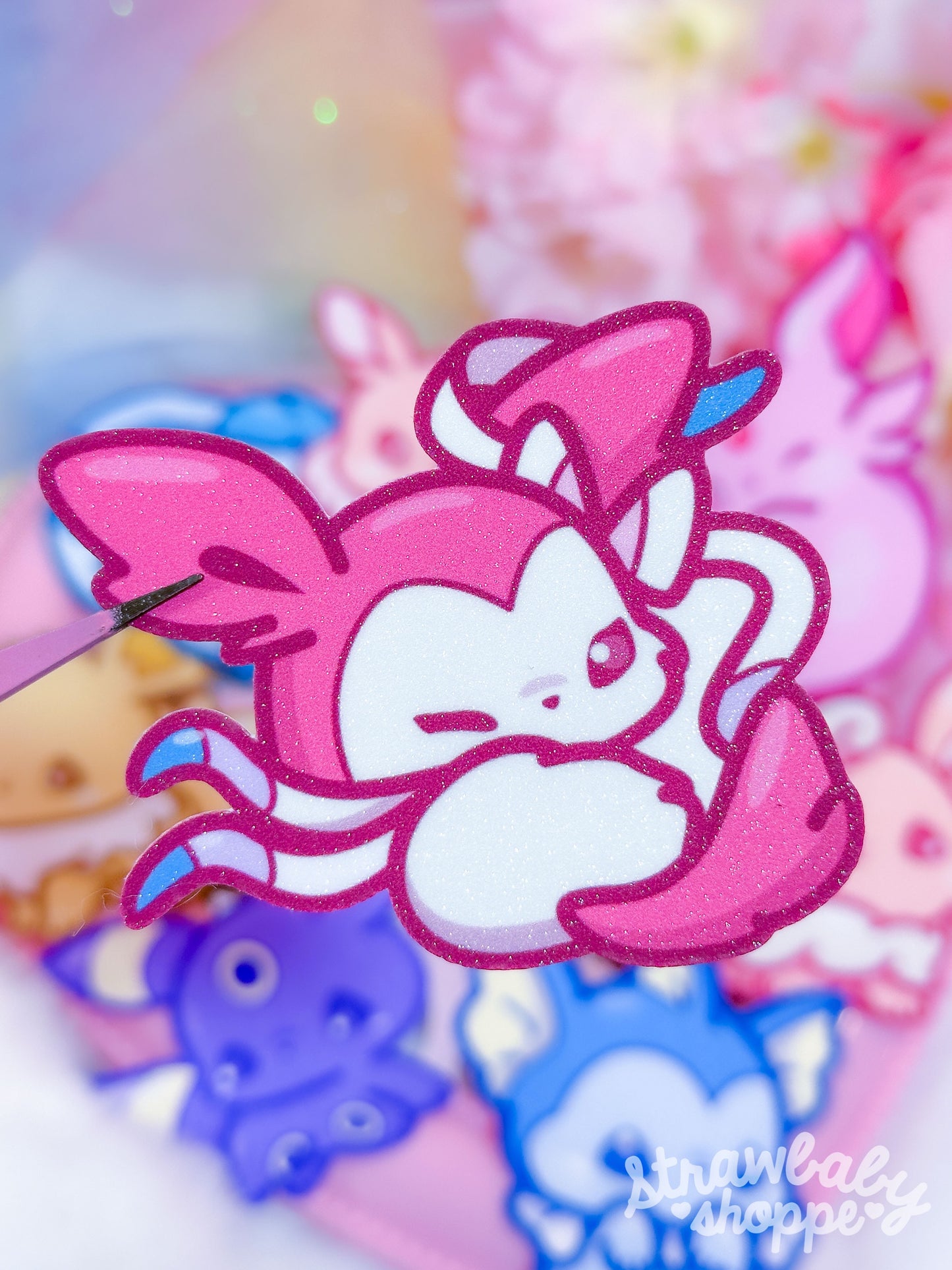 All The 'Vee's - Kawaii Character Glitter Vinyl Sticker Pack