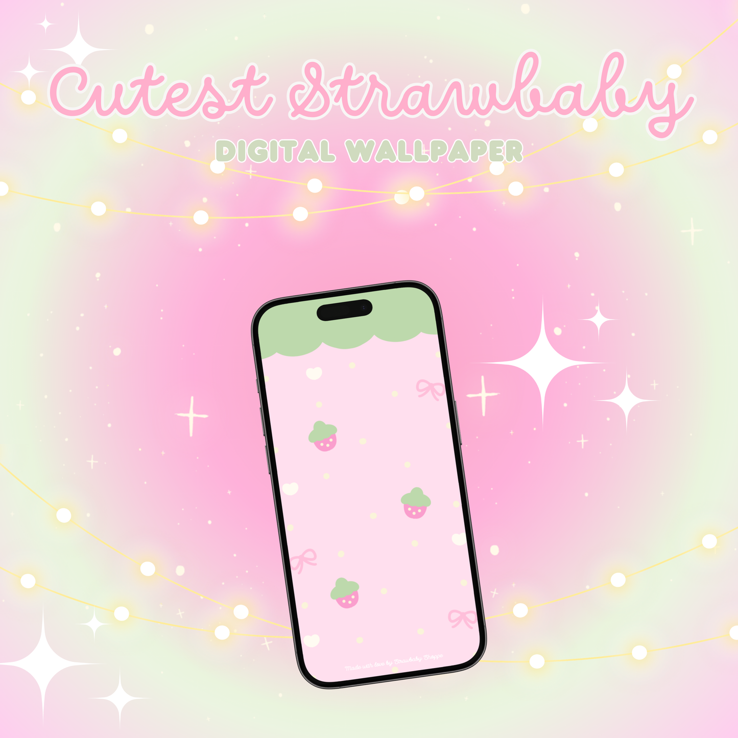 Cutest Strawbaby - Kawaii Digital Wallpaper - 6th Strawbaby Anniversary