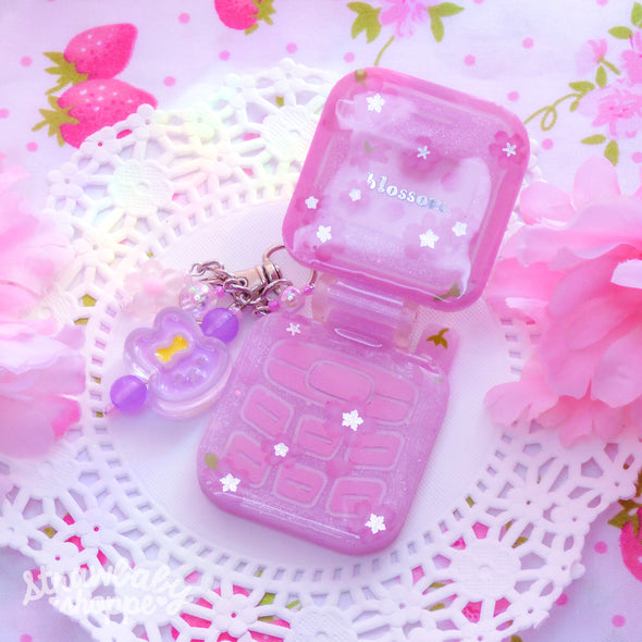 hello blossom - flip phone charm